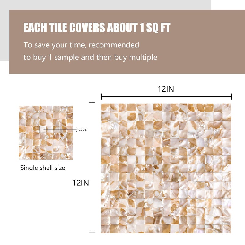 KASARO Peel and Stick Backsplash Shell Tiles, Mother of Pearl Mosaic Self Adhesive Tiles for Kitchen Wall Bathroom Bedroom Decor, Colorful, 10-Sheet - Image 4